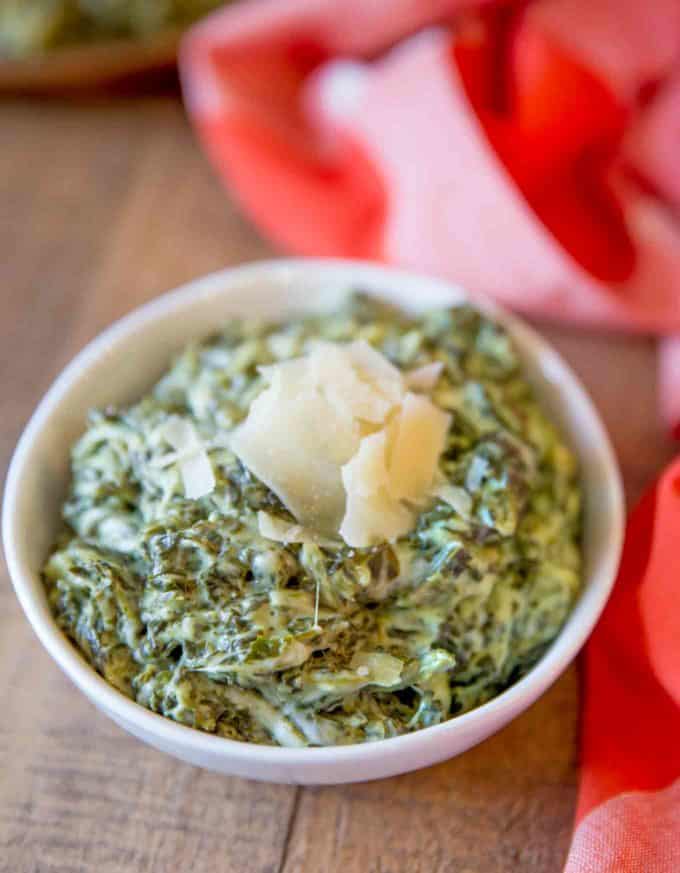 The perfect holiday side dish, creamy, cheesy creamed spinach recipe.
