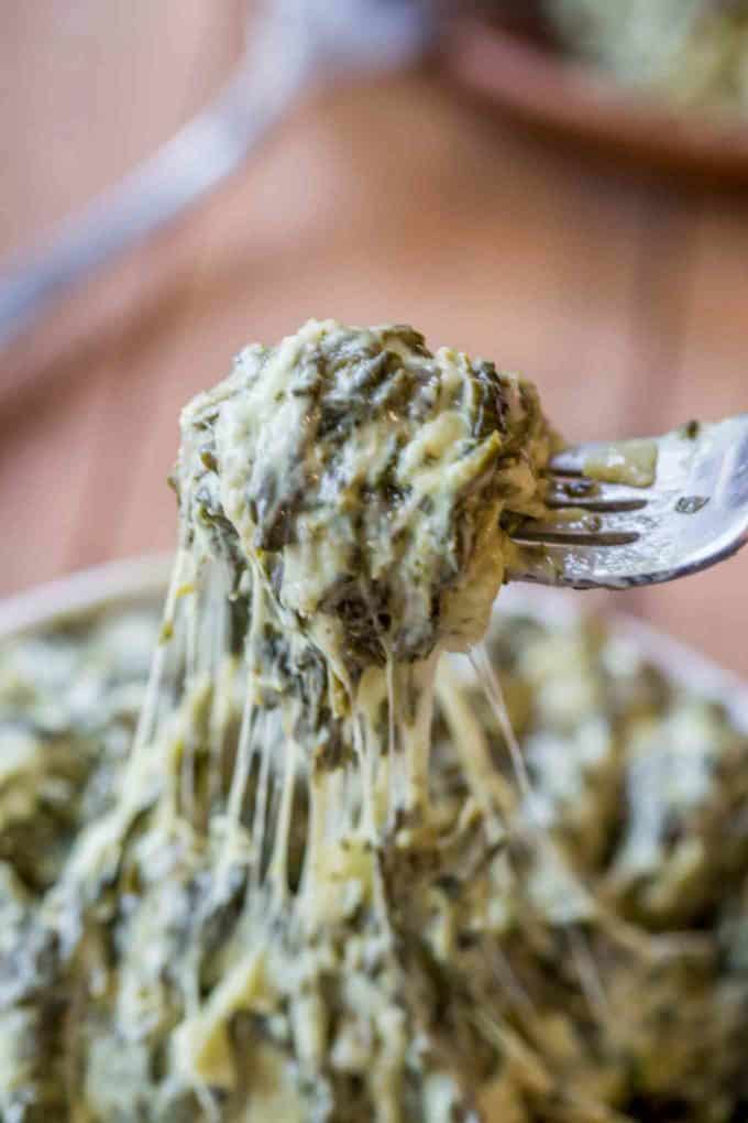 The easiest and cheesiest creamed spinach recipe that tastes like Morton's Steakhouse!