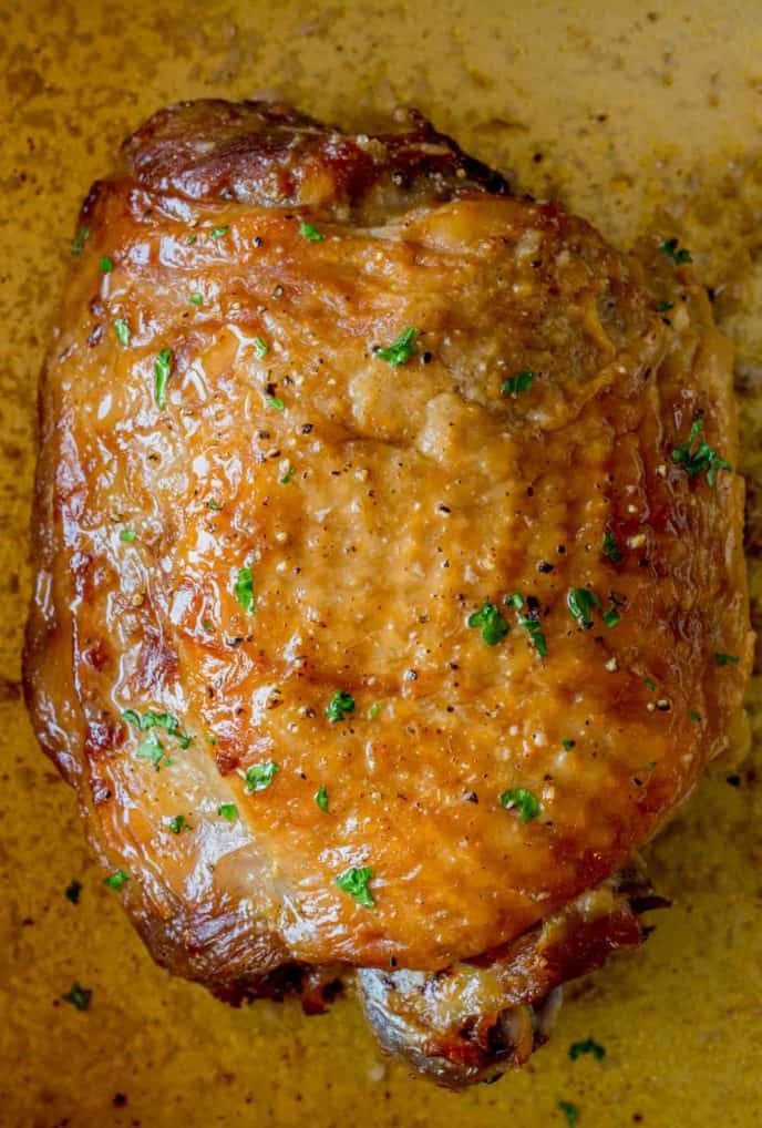 Easy Roasted Turkey Thighs make a small Thanksgiving meal a one oven dinner. Tender, browned, crispy skin and easy to make, they'll cook quickly!