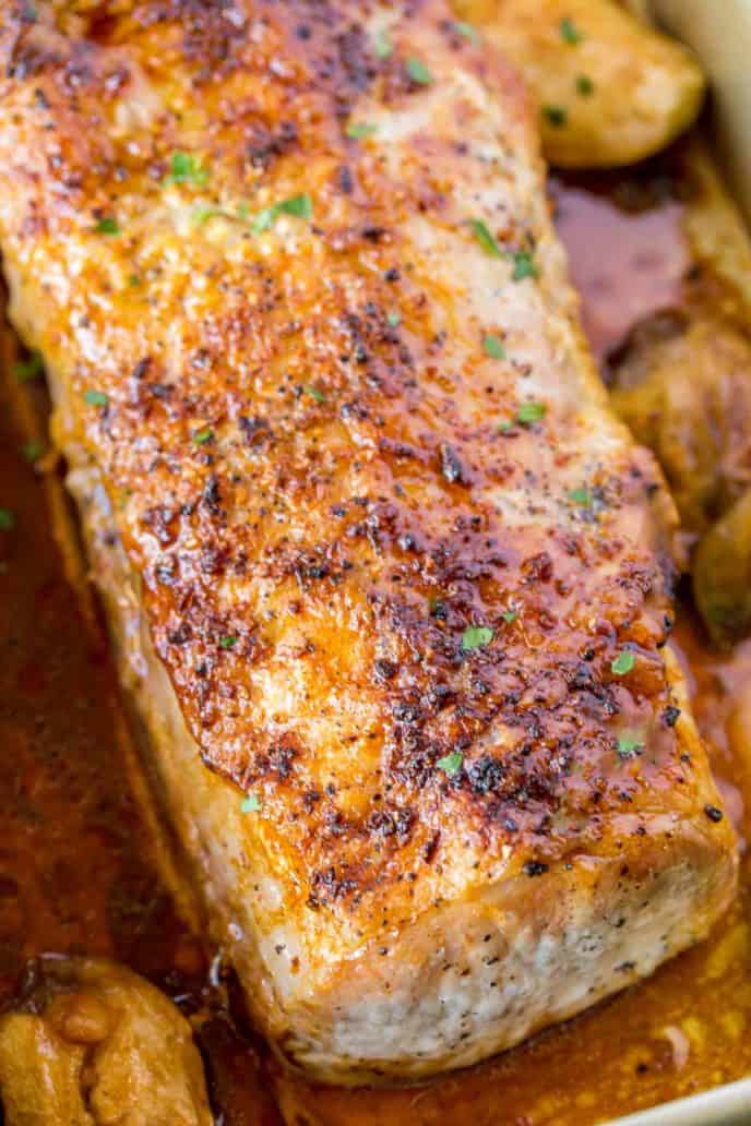 A quick and easy pork loin roast with garlic and spices.