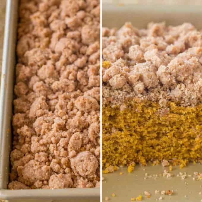 Pumpkin Crumb Cake with an amazing bakery style crumb topping and it is easy to make!