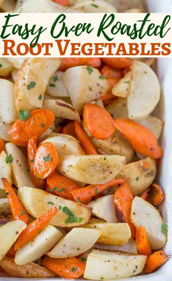 Parsnips, Turnips, Carrots and more in this easy Roasted Root Vegetable Recipe.