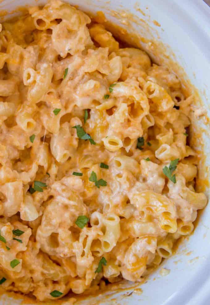 Ready to cook in five minutes! Perfectly cheesy Slow Cooker Macaroni and Cheese!