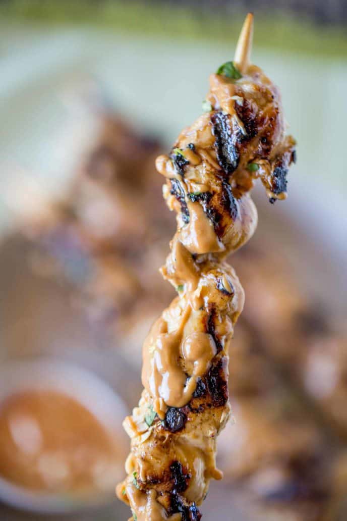The most delicious Chicken Satay with creamy peanut sauce!