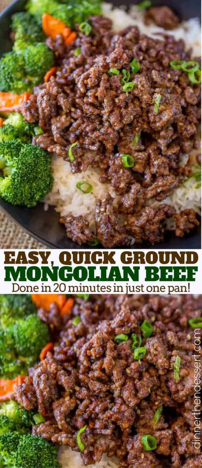 Mongolian beef made with ground beef