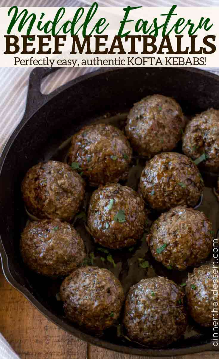 kofta kebab meatballs in skillet