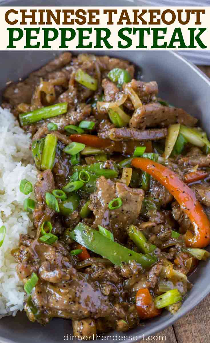 Chinese Takeout Black Pepper Steak with Peppers