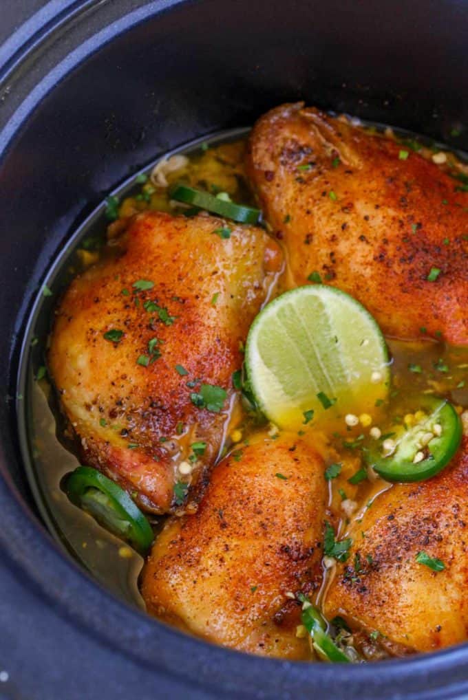 Crockpot Honey Lime Chicken with Jalapenos