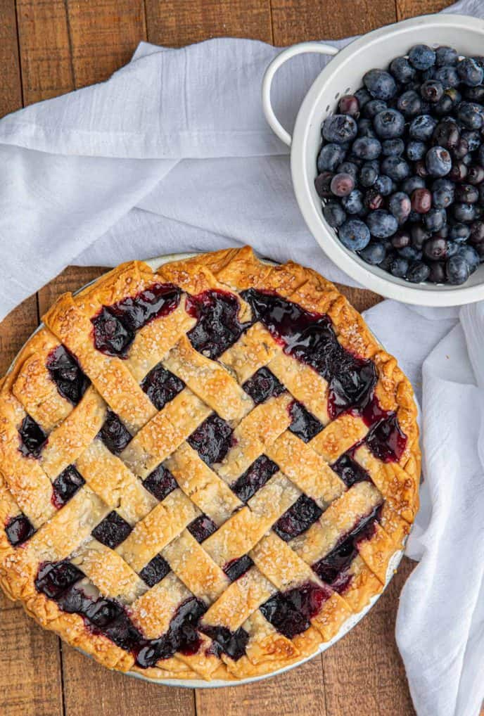 Whole Blueberry Pie with Lattice Crust