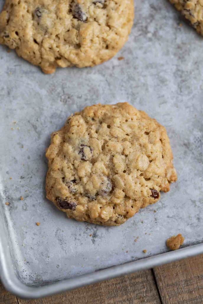 Classic Oatmeal Raisin Cookies on tray