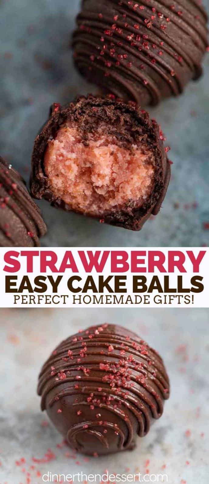 Chocolate Dipped Strawberry Cake Balls