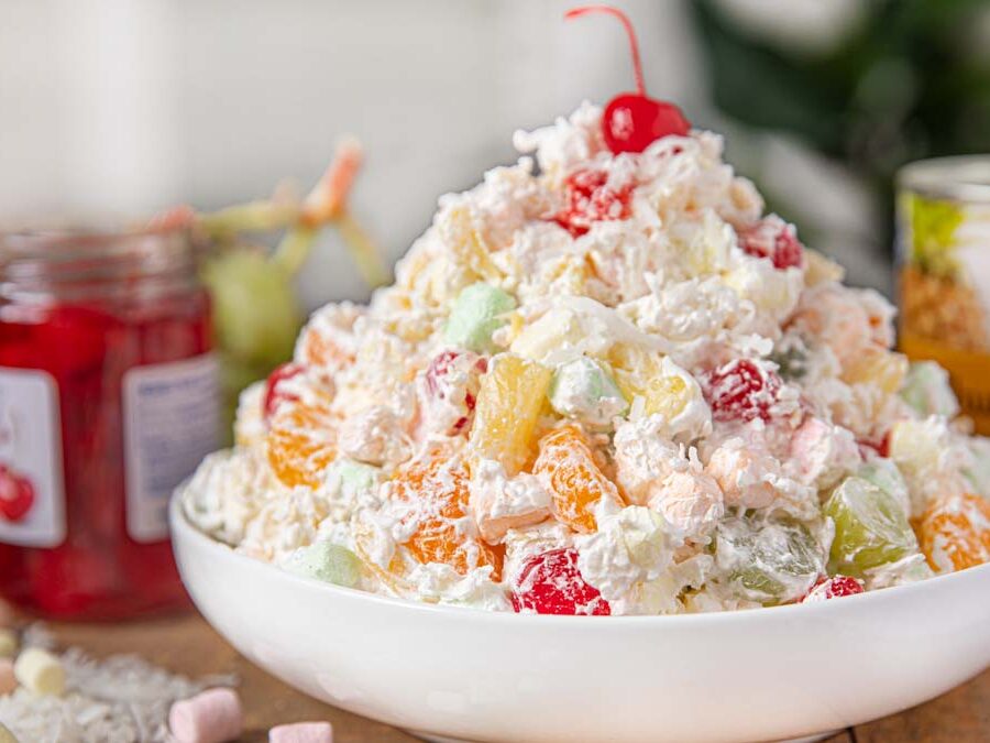 Easy Ambrosia Marshmallow Fruit Cocktail Salad