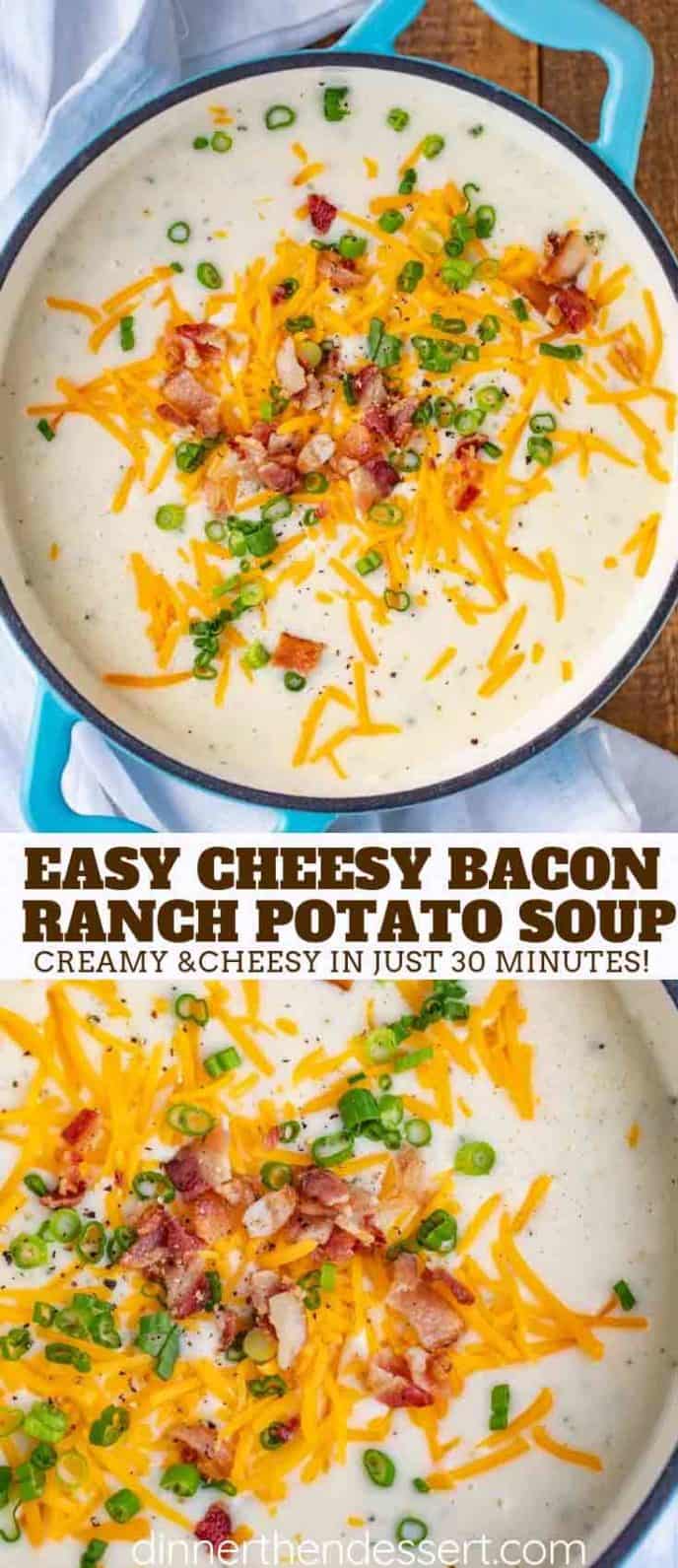 Cheesy Potato Soup with Bacon and Ranch