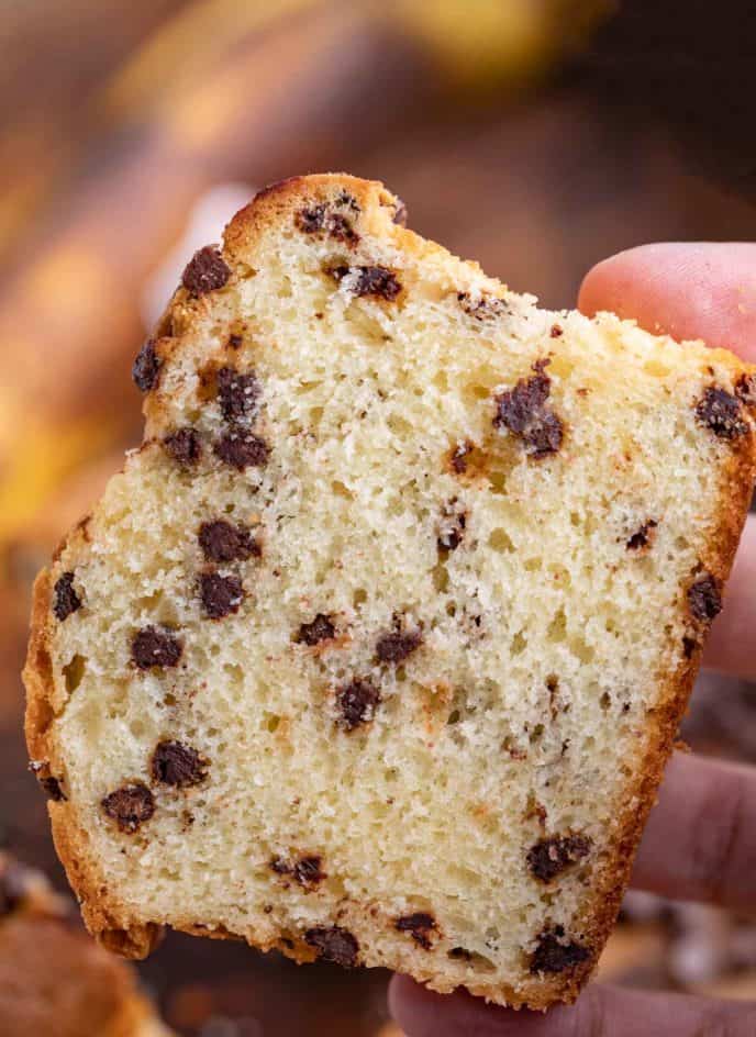 Slice of Chocolate Chip Pound Cake