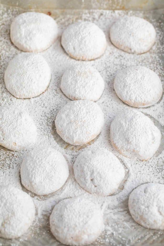 Easy Mexican Wedding Cookies Rolled in Powdered Sugar