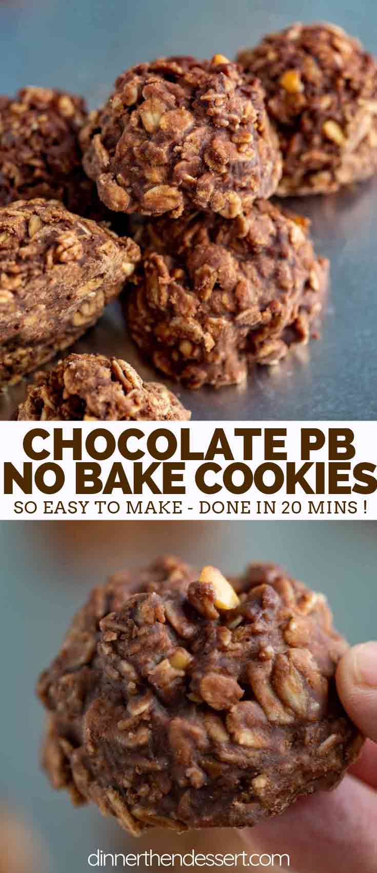 No-Bake Cookies with Peanut Butter and Chocolate