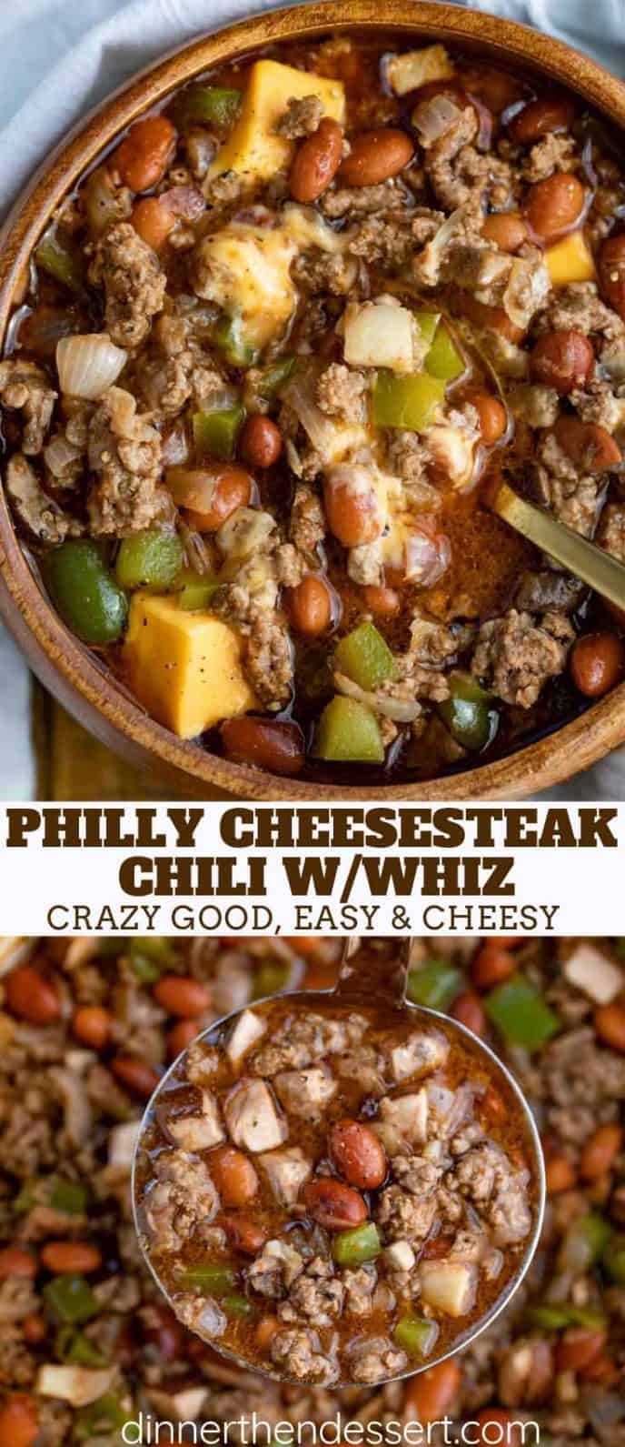 Philly Cheesesteak Ground Beef Chili