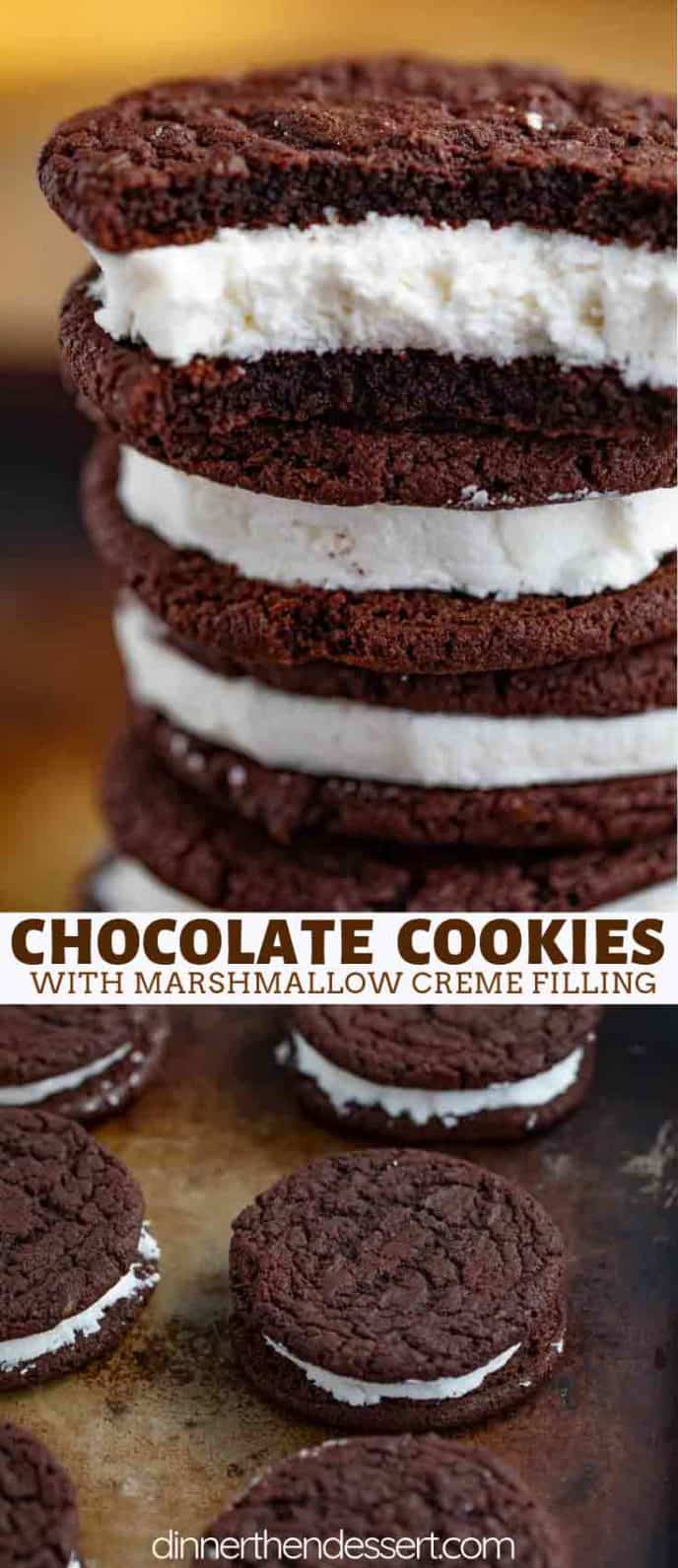 Chocolate Sandwich Cookies with creme filling