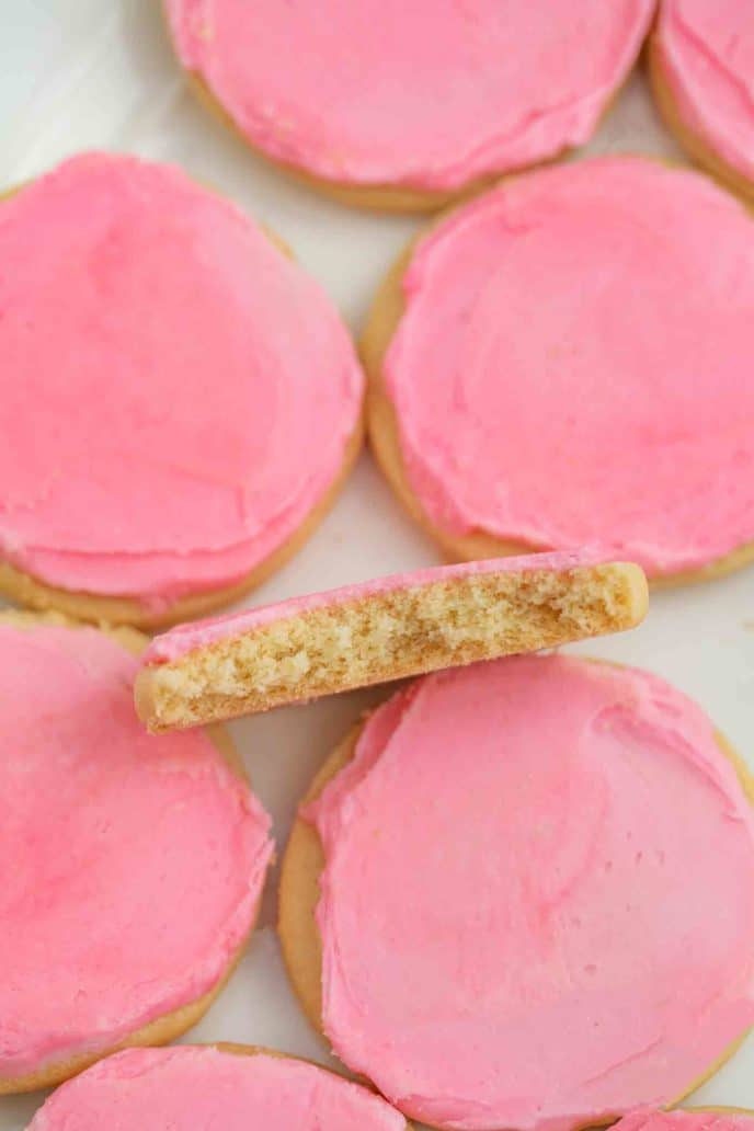 Lofthouse Sugar Cookie with Pink Frosting Cross-section