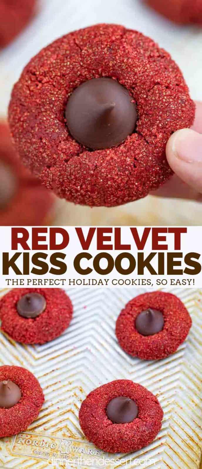Red Velvet Hershey's Kiss Cookies Collage