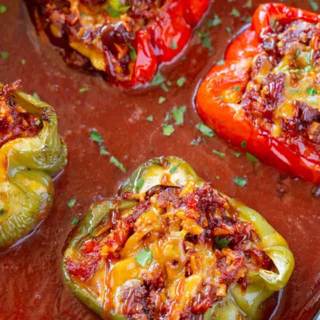 BBQ Beef Stuffed Peppers