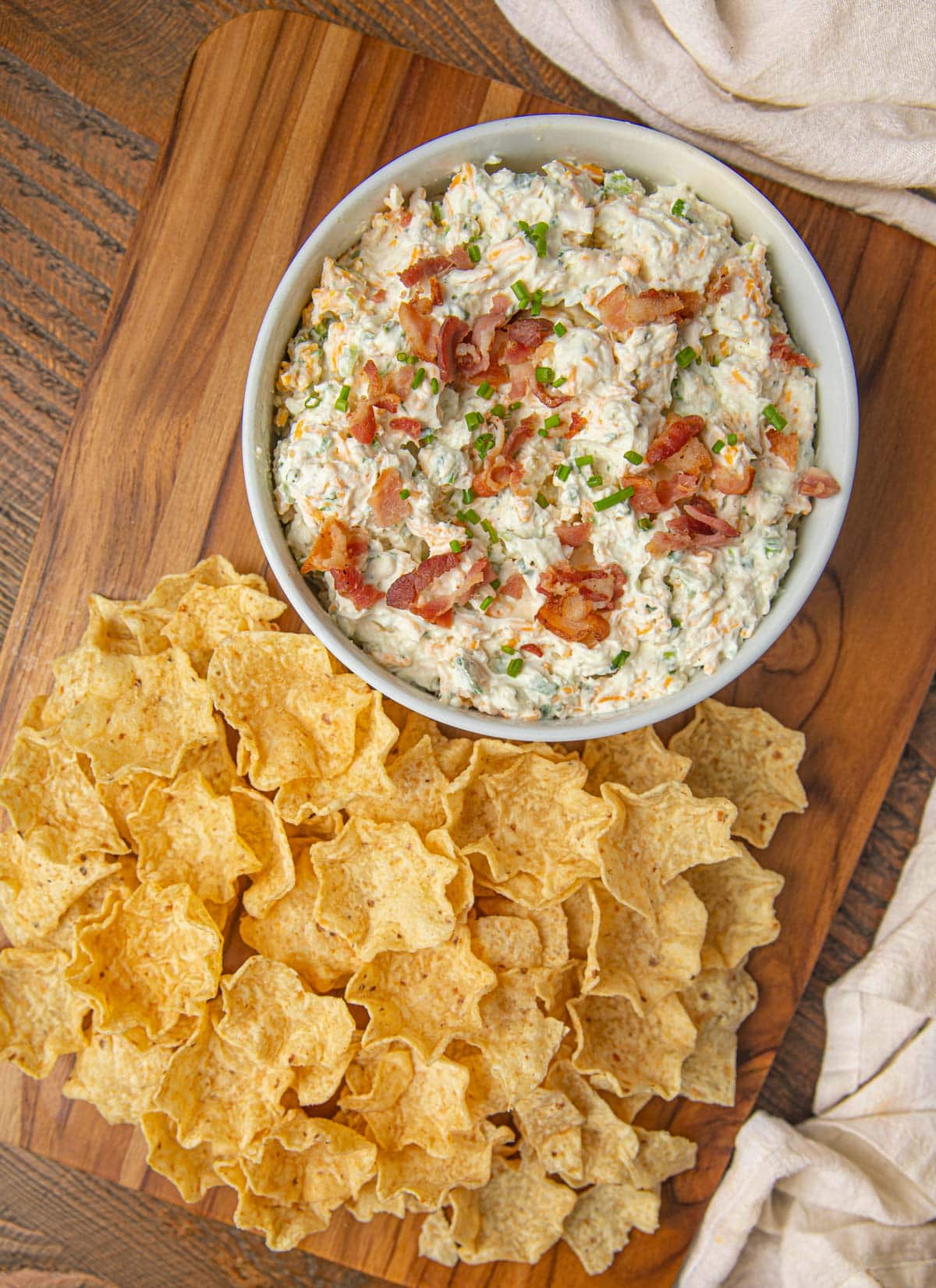 Bacon Ranch Dip with tortilla chips