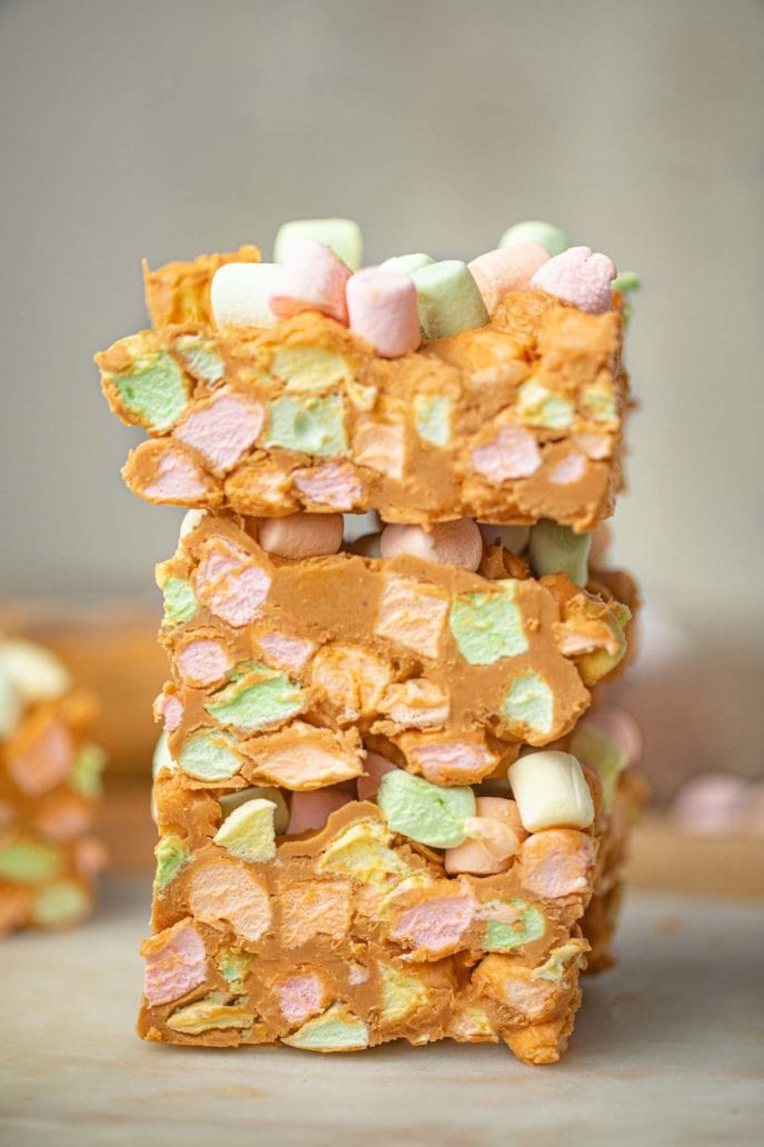 Peanut Butter Confetti Squares stacked