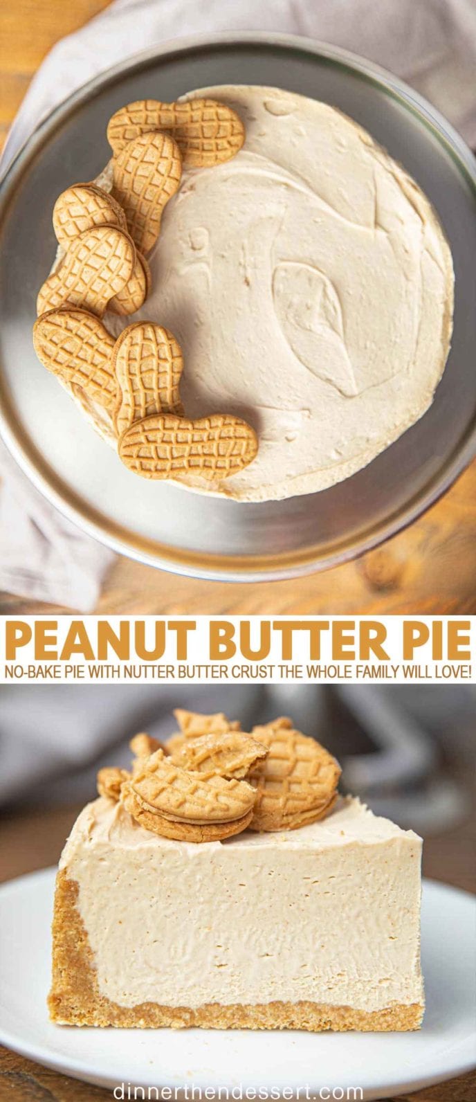 Peanut Butter Pie with Nutter Butter Cookies