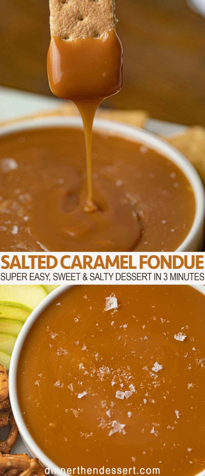 caramel fondue with graham crackers