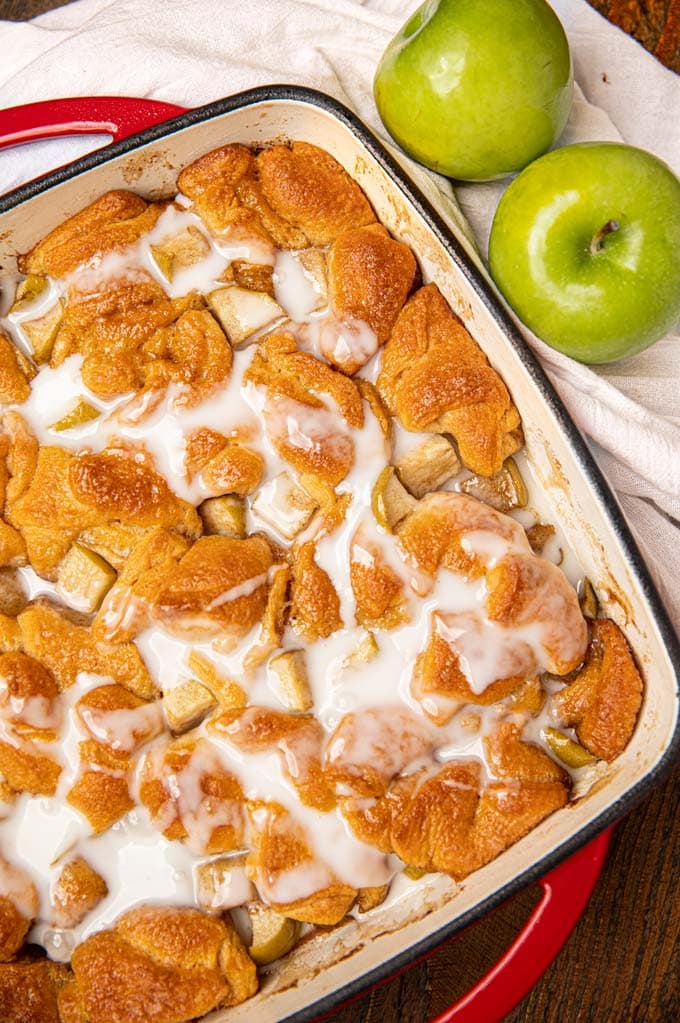 Apple Fritter Casserole with icing