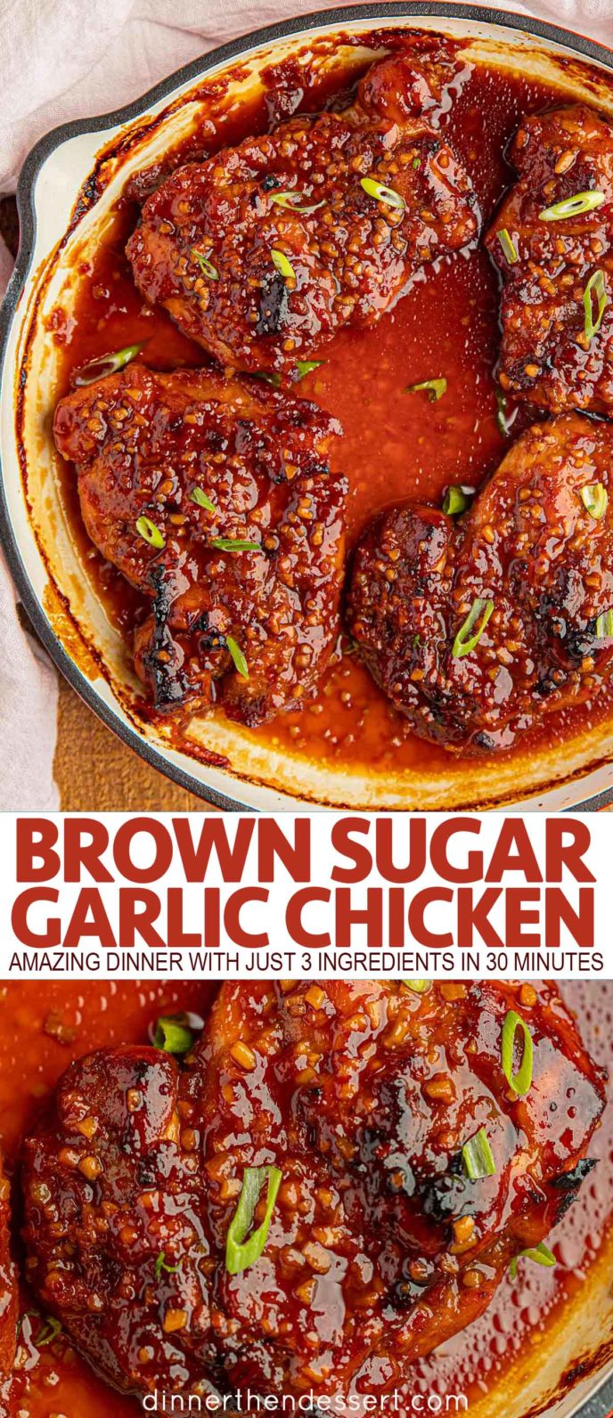 Brown Sugar Garlic Chicken in a pan