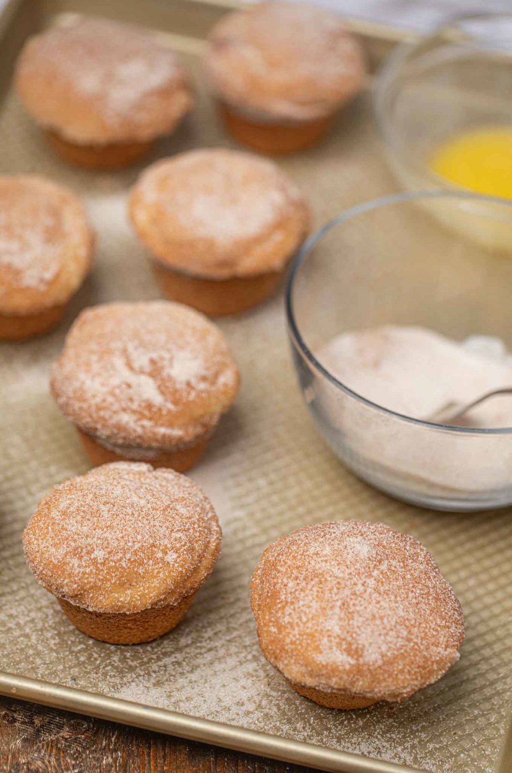 Cinnamon Sugar Donut Muffins with cinnamon sugar topping