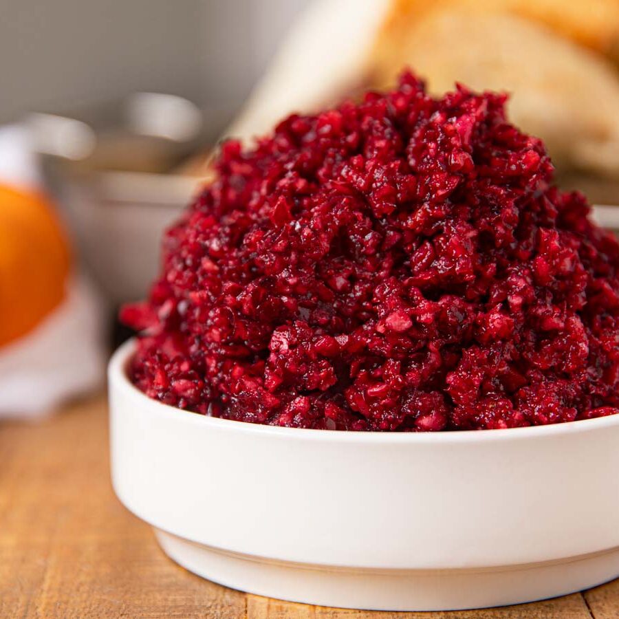 Cranberry Relish in white bowl