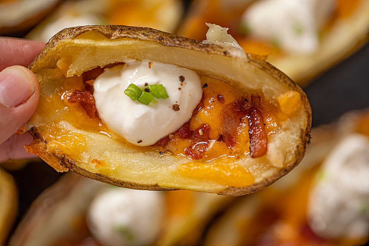 Potato Skins with Bacon and Cheddar