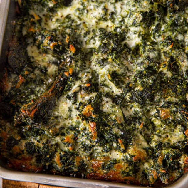 Spinach Gratin in pan