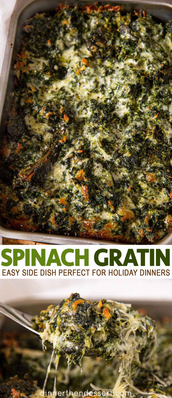 Collage photos of Spinach Gratin