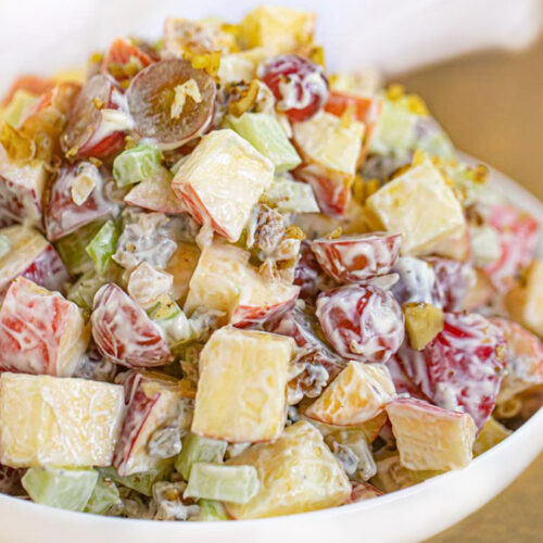 Waldorf Salad in white bowl